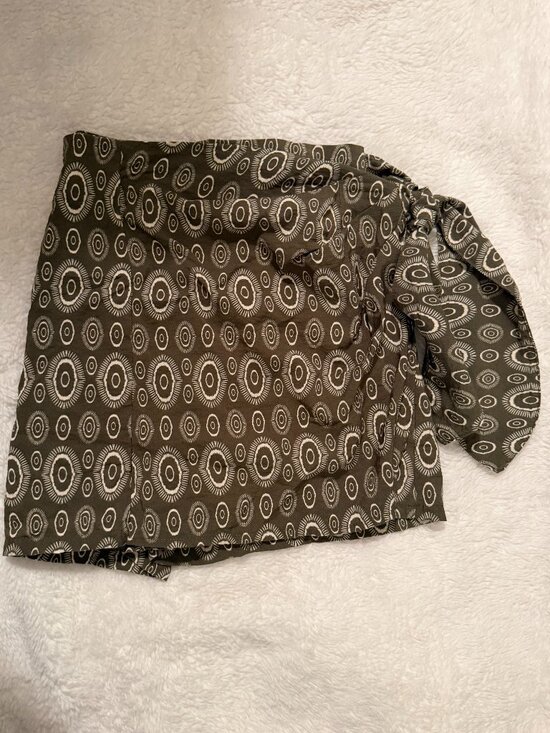 Zara Dresses & Skirts - Zara Olive Green Printed Tie-Waist Skort